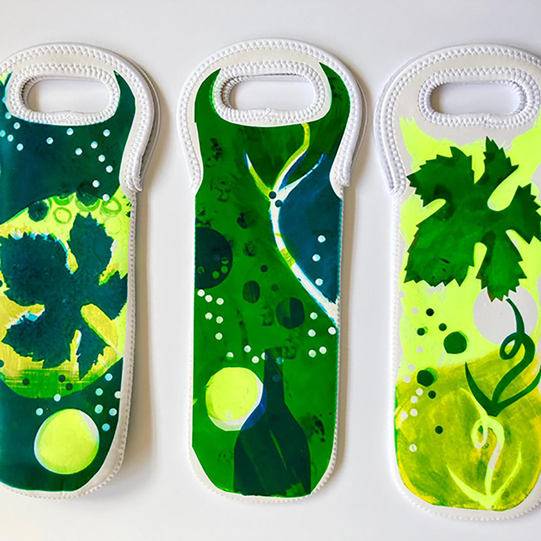 Handprinted Neoprene Wine Cooler