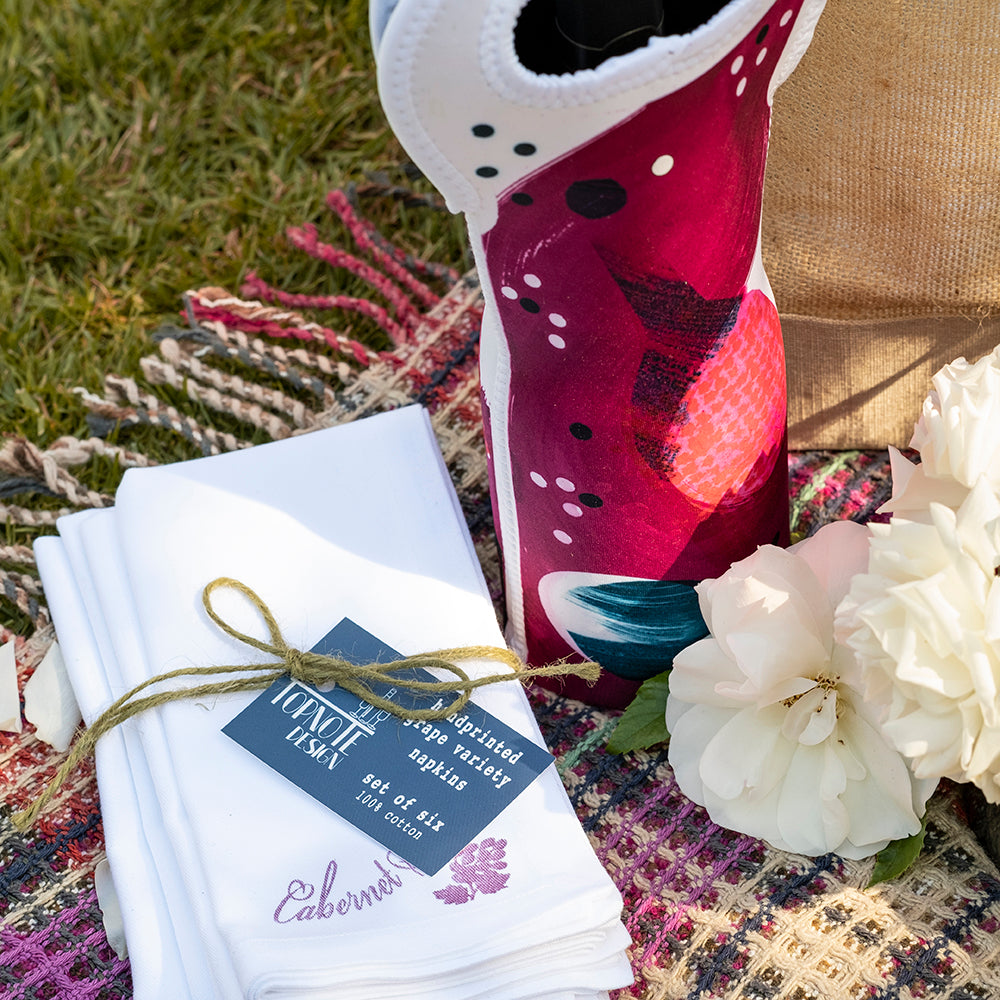 Handprinted Neoprene Wine Cooler
